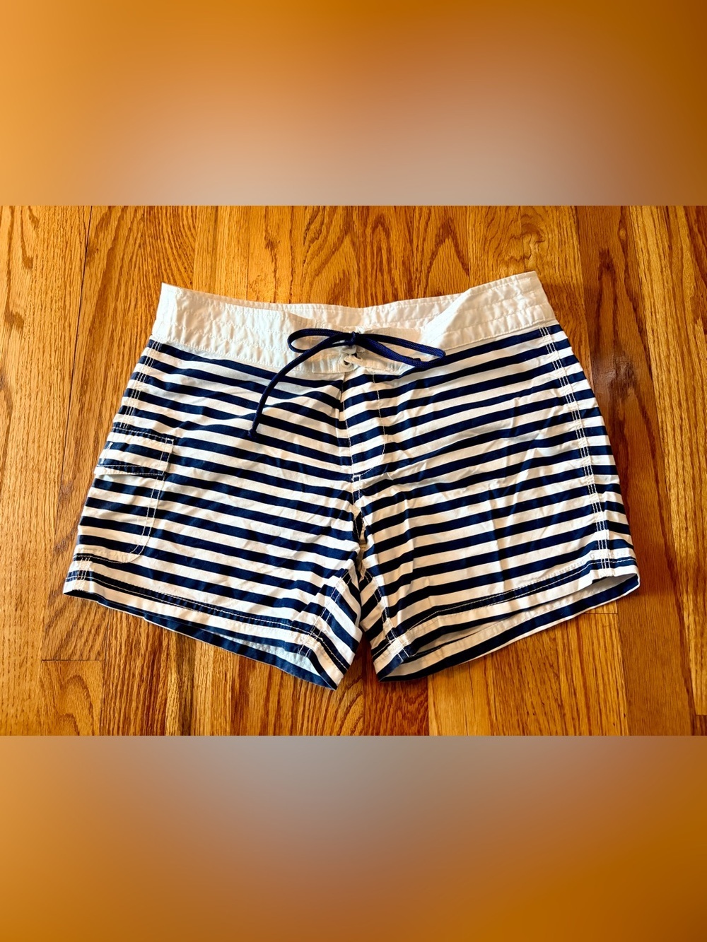 J. Crew Board Shorts Blue and White Striped - Size 4